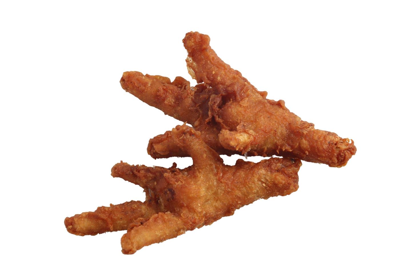 Fried chicken feet on a white background photo