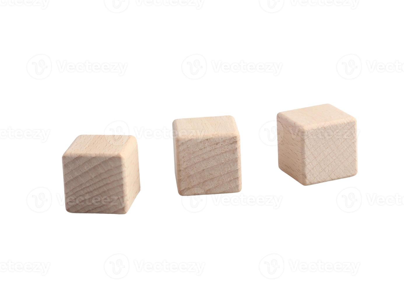 square wooden blocks on white background photo