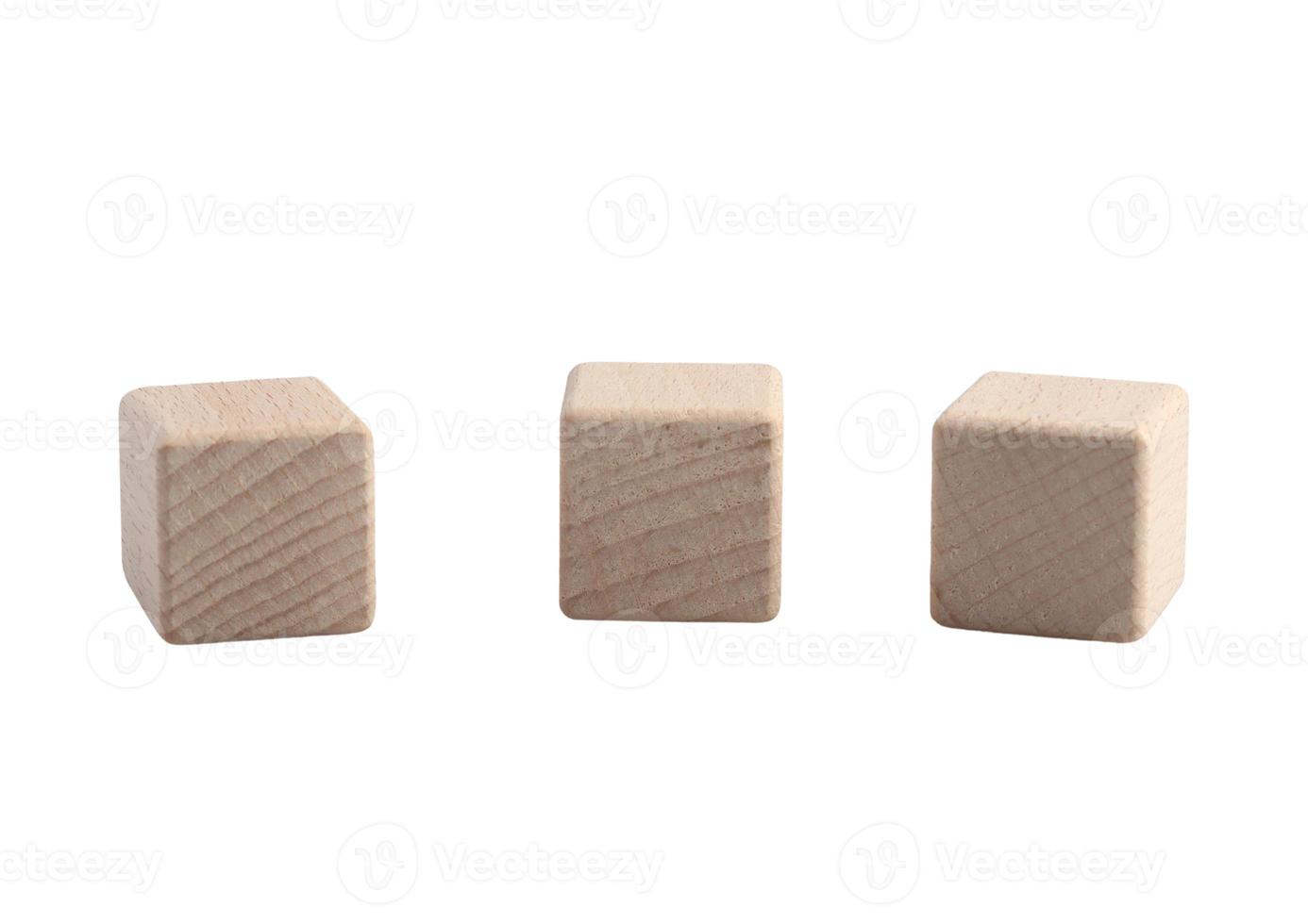 square wooden blocks on white background photo