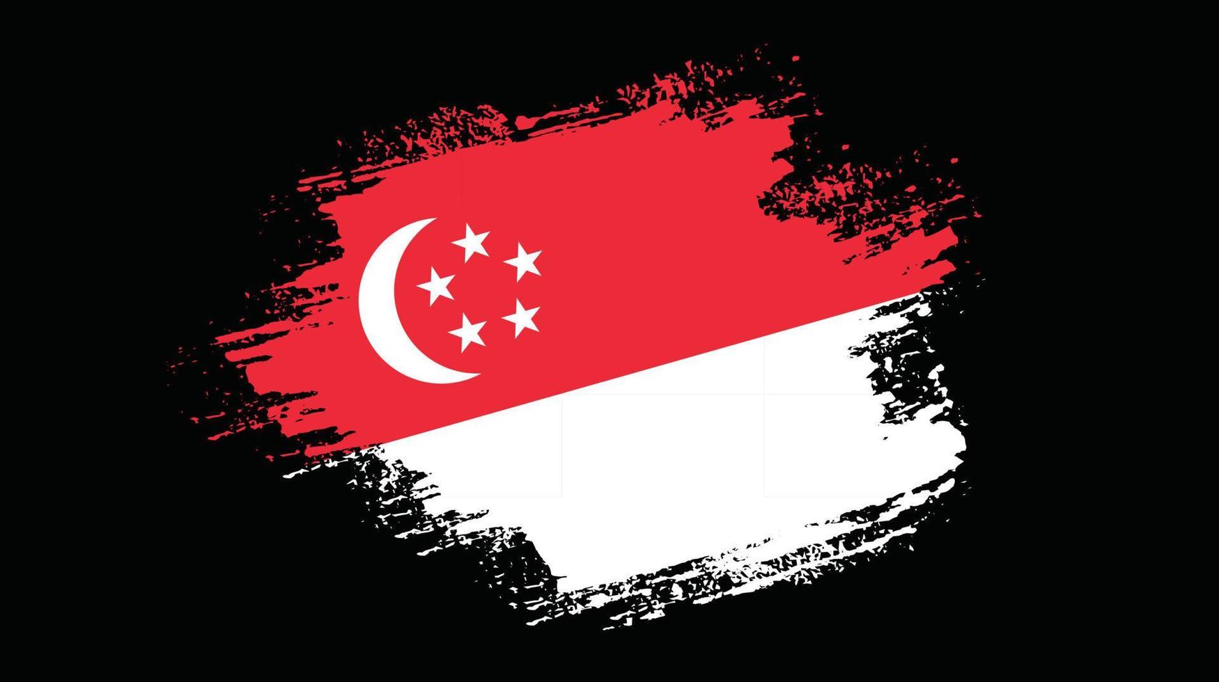 Grunge texture Singapore flag background vector