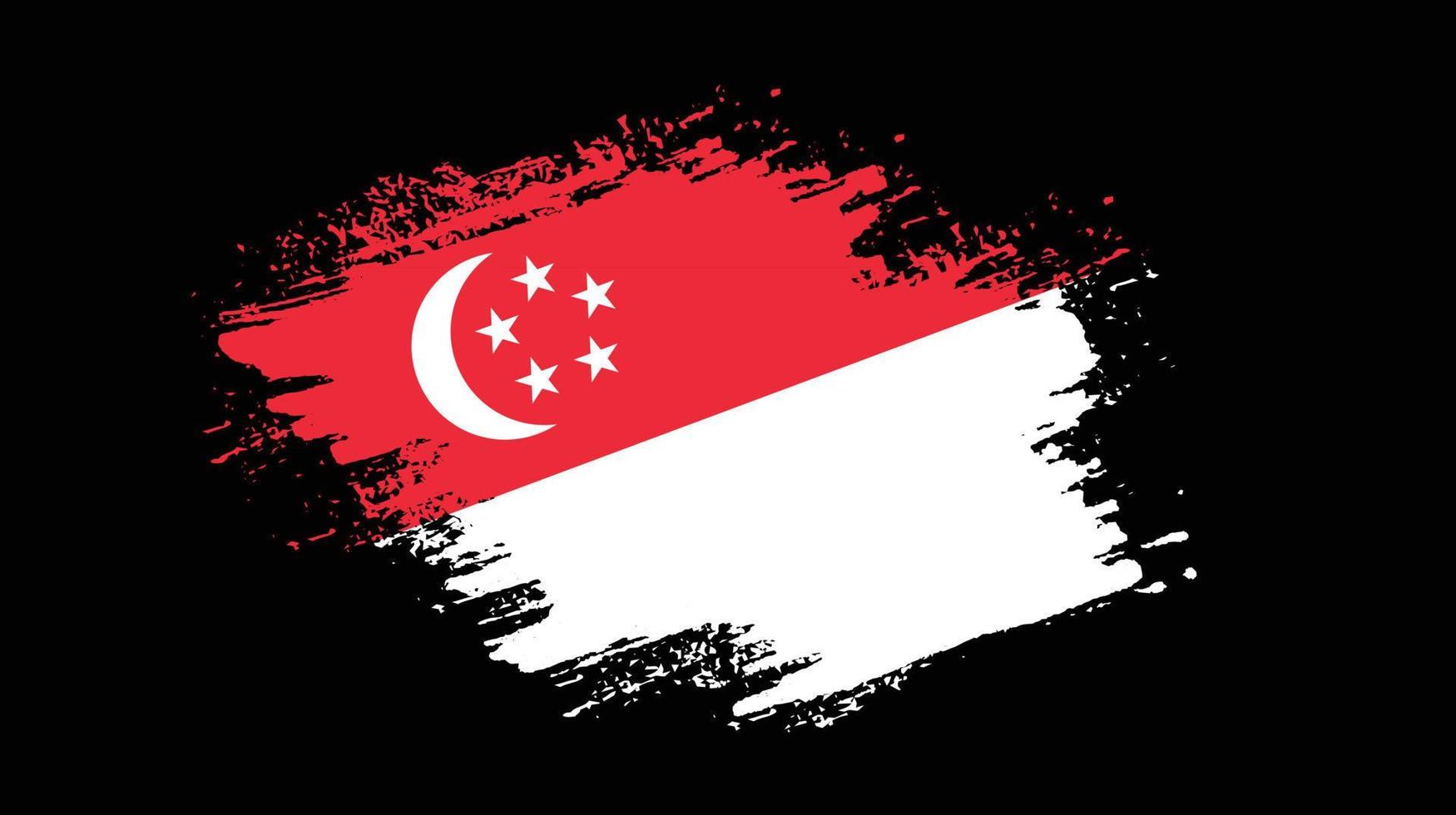 Singapore grunge style flag vector