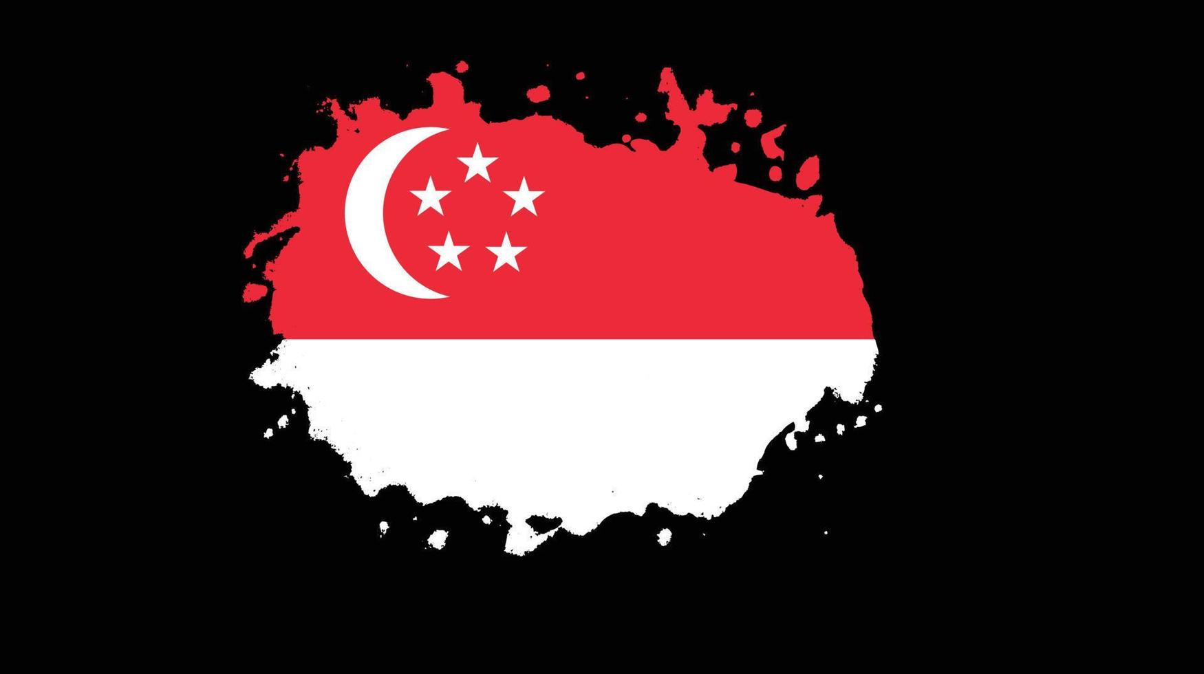 Singapore grunge style flag vector