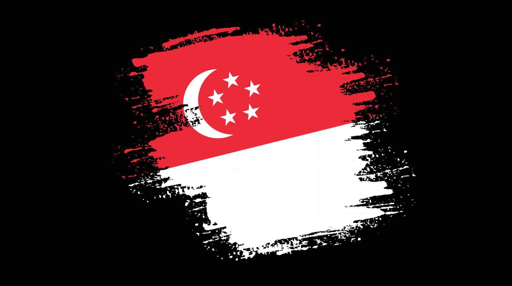 Abstract  Singapore grunge flag vector