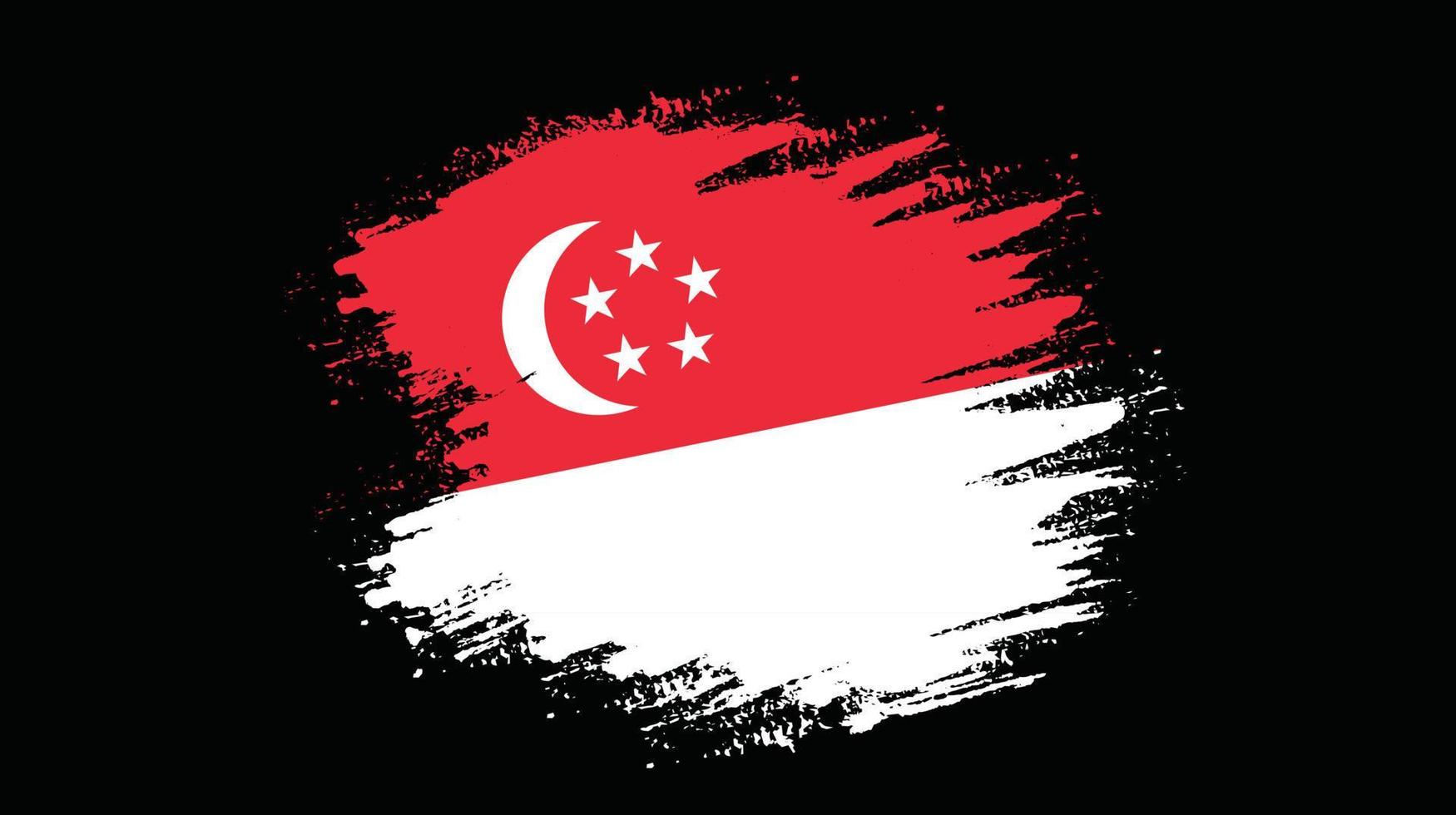 bandera de singapur grunge vector