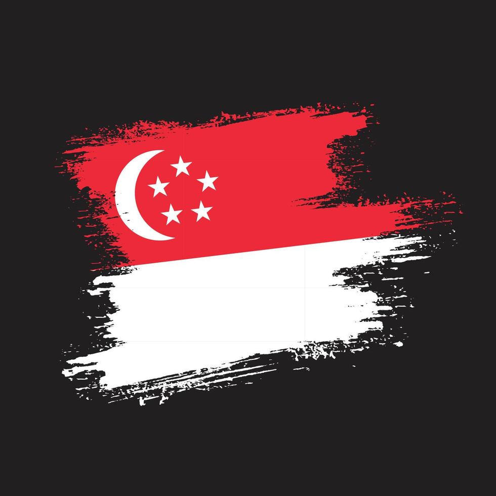 vector de bandera abstracta de singapur de textura grunge vintage