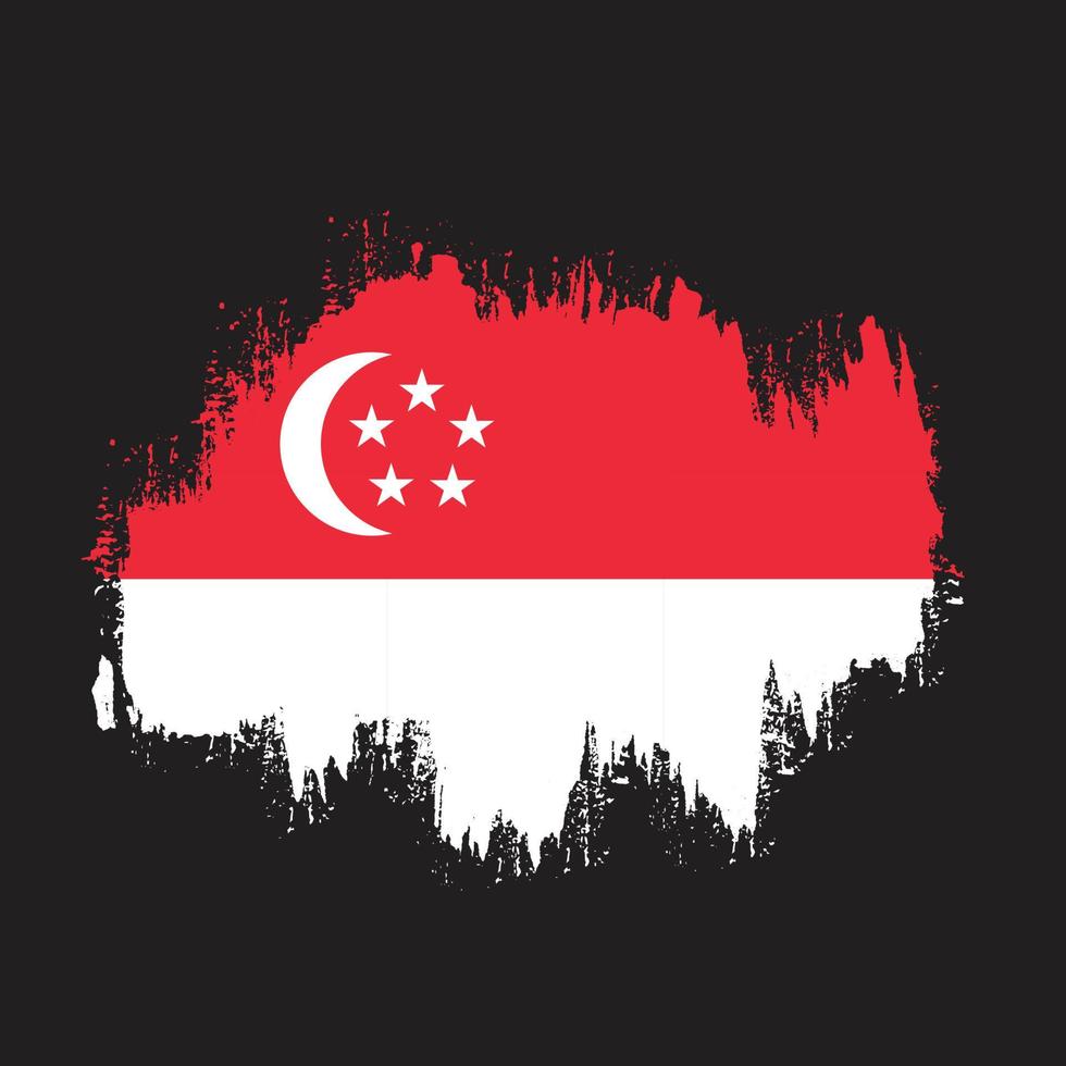 vintage grunge textura profesional singapur bandera vector