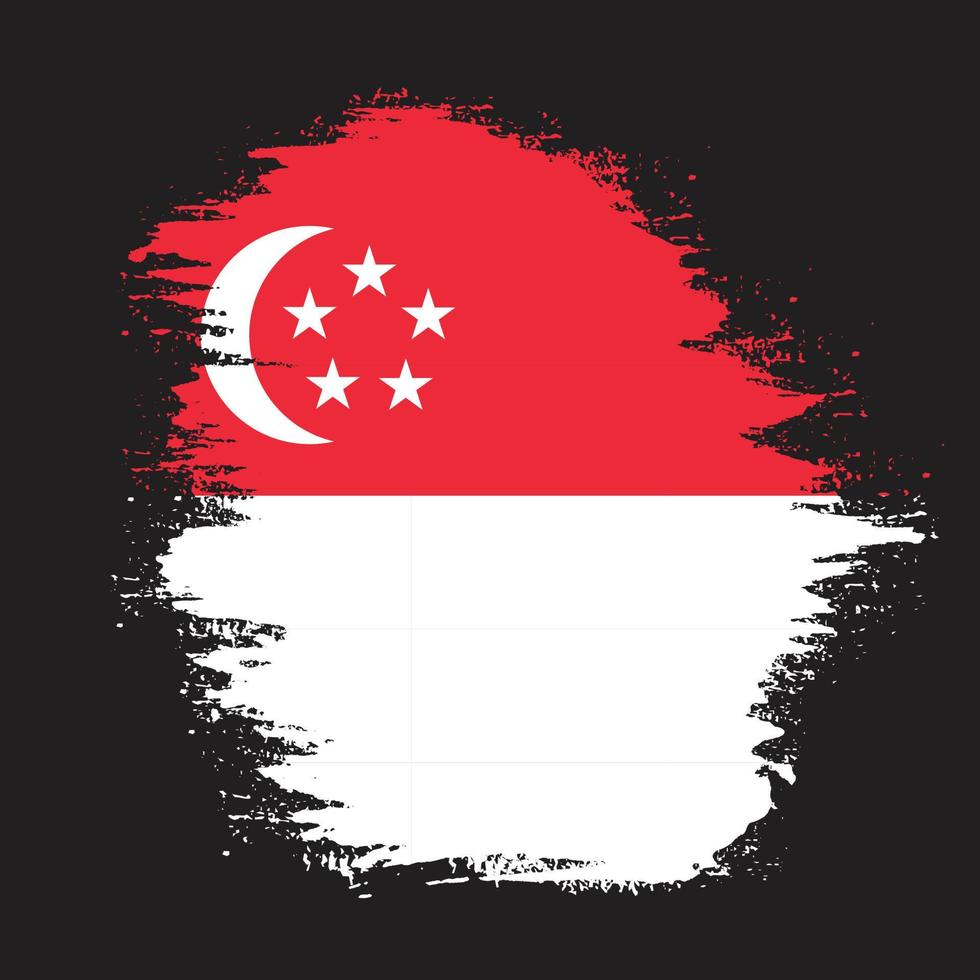 nuevo vector de bandera grungy de singapur