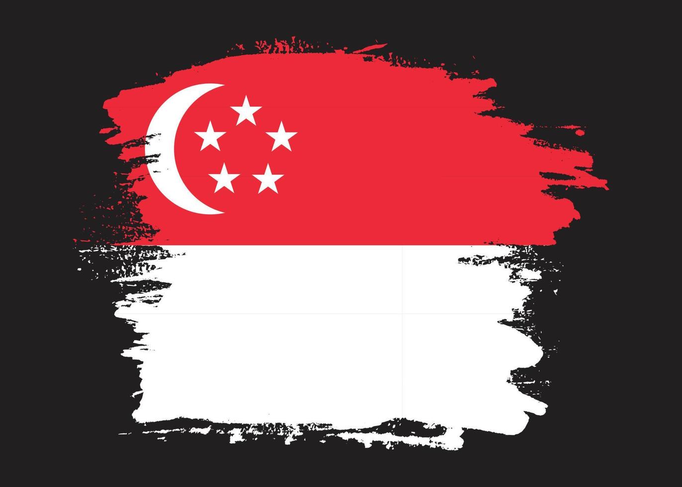 New grunge texture Singapore flag vector