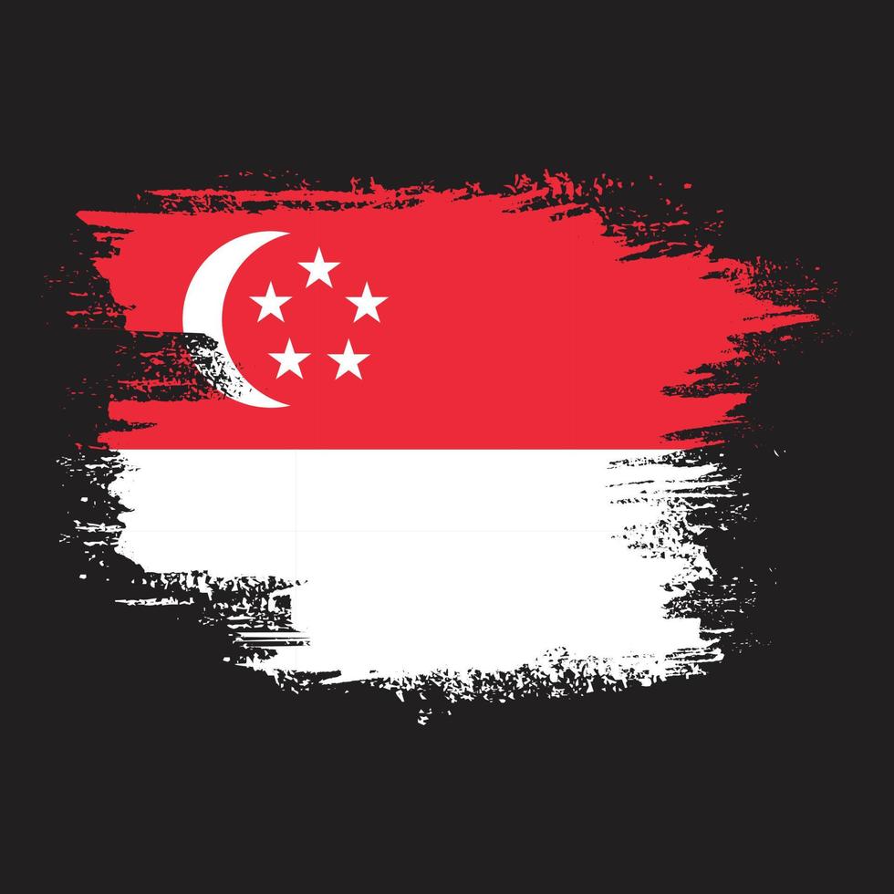 Abstract Singapore grunge flag vector