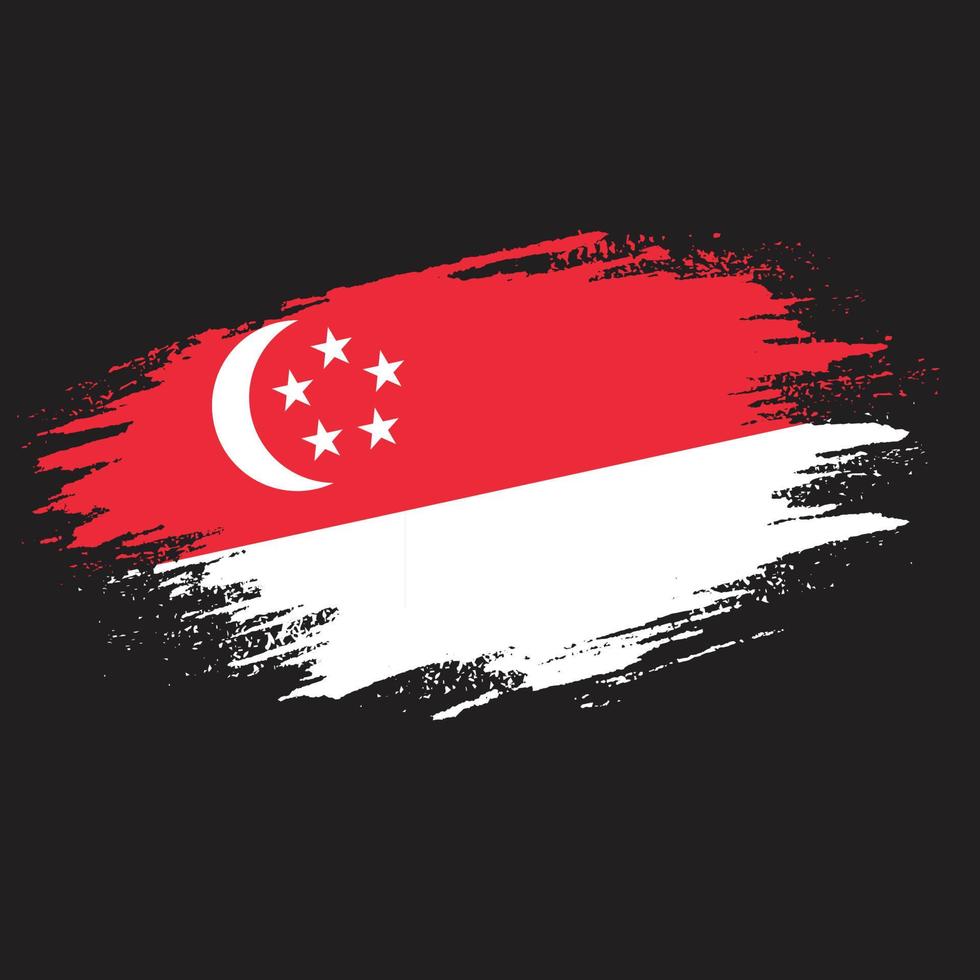 vector de bandera abstracta de textura grunge de singapur