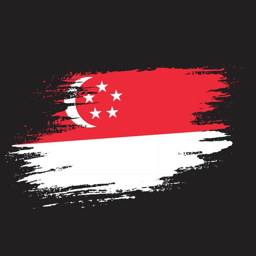 Colorful grunge effect Singapore flag vector