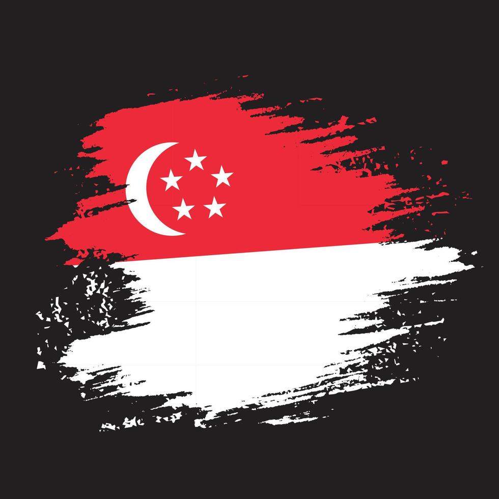 Colorful grunge effect Singapore flag vector