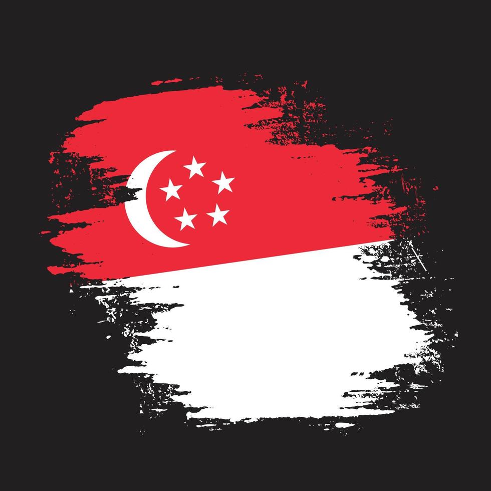 vector de bandera de grunge de singapur profesional