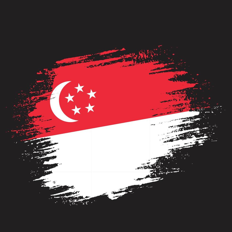 Grunge effect Singapore flag design vector