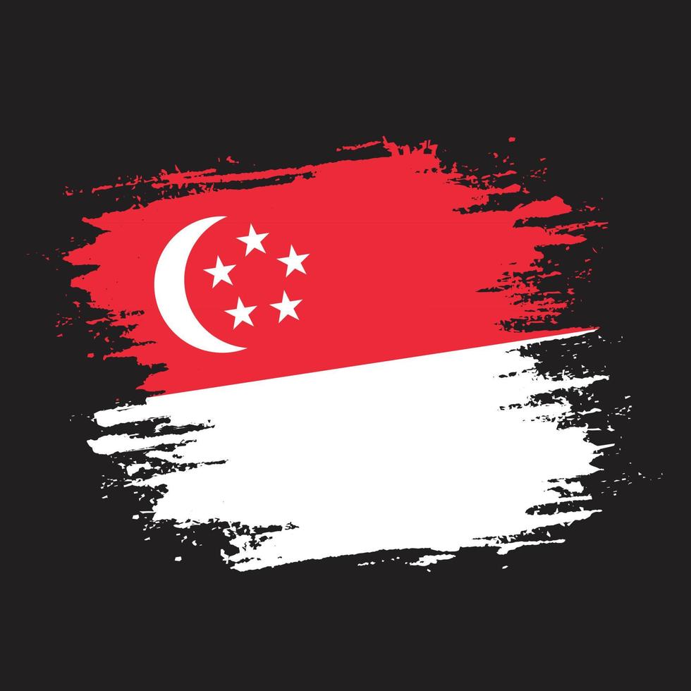 Hand paint Singapore flag vector