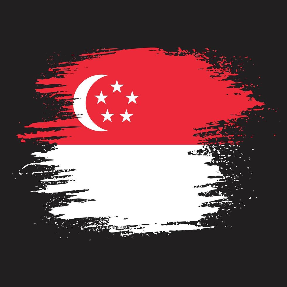 nuevo pincel grunge textura singapur bandera vector