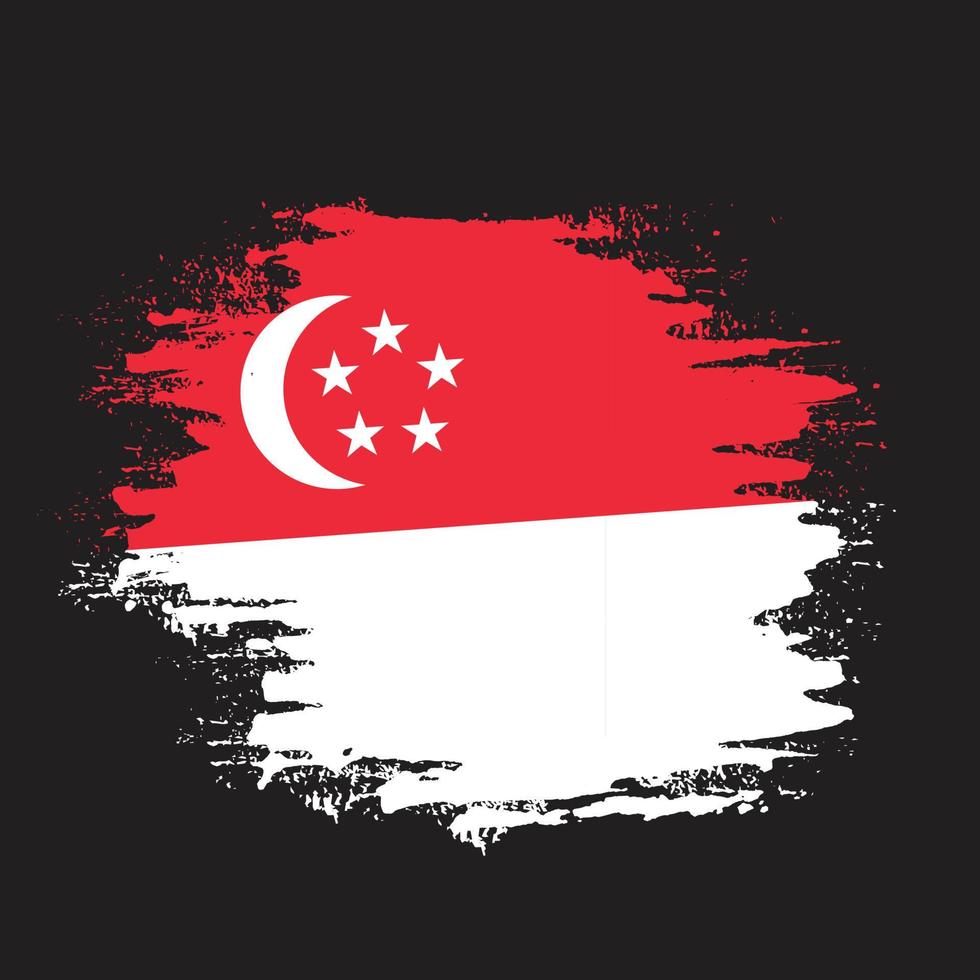 Brush effect Singapore grunge texture flag vector