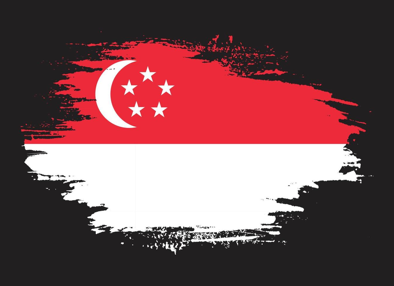 Abstract colorful Singapore grunge texture flag vector