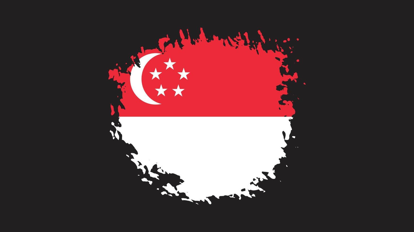 Professional graphic Singapore grunge texture flag vector