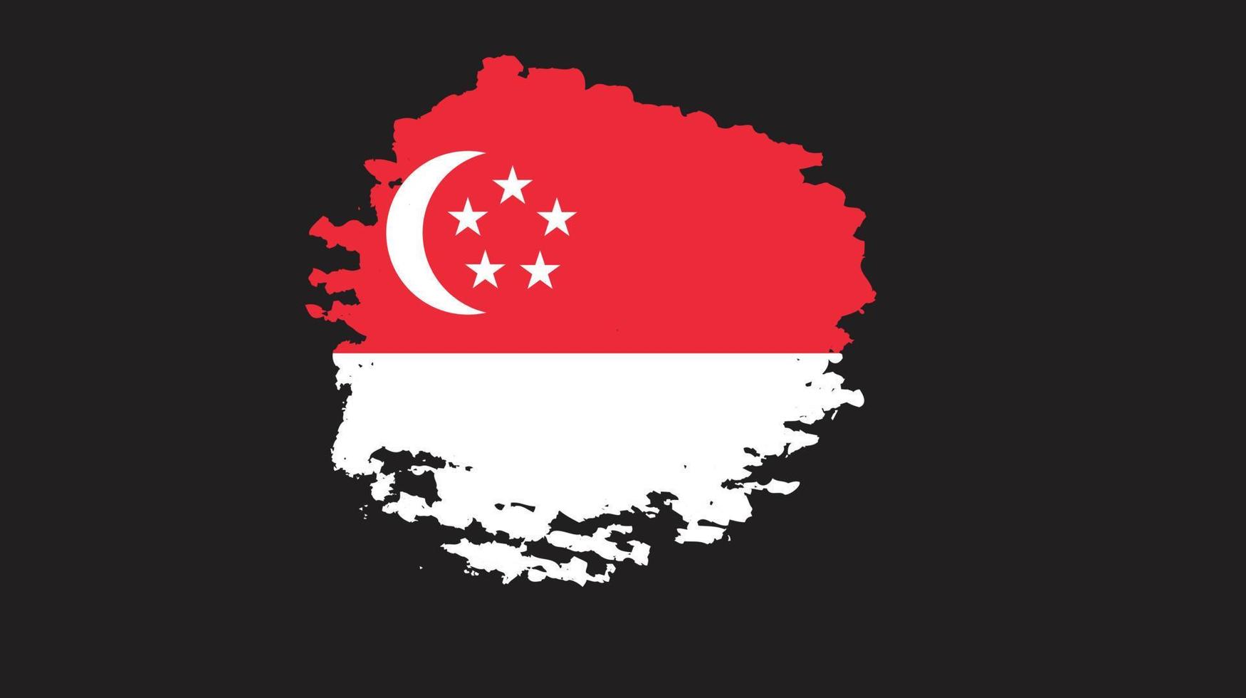 vector de bandera de trazo de pincel de singapur