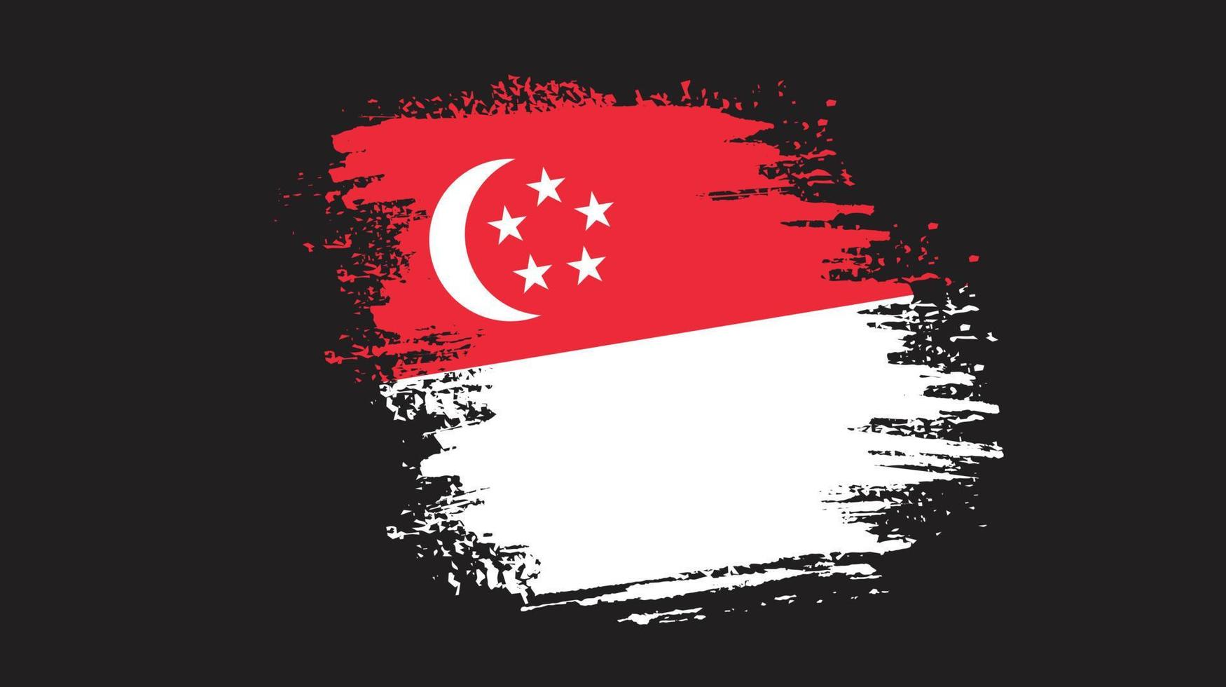 vector de bandera de plantilla de trazo de pincel de pintura de singapur