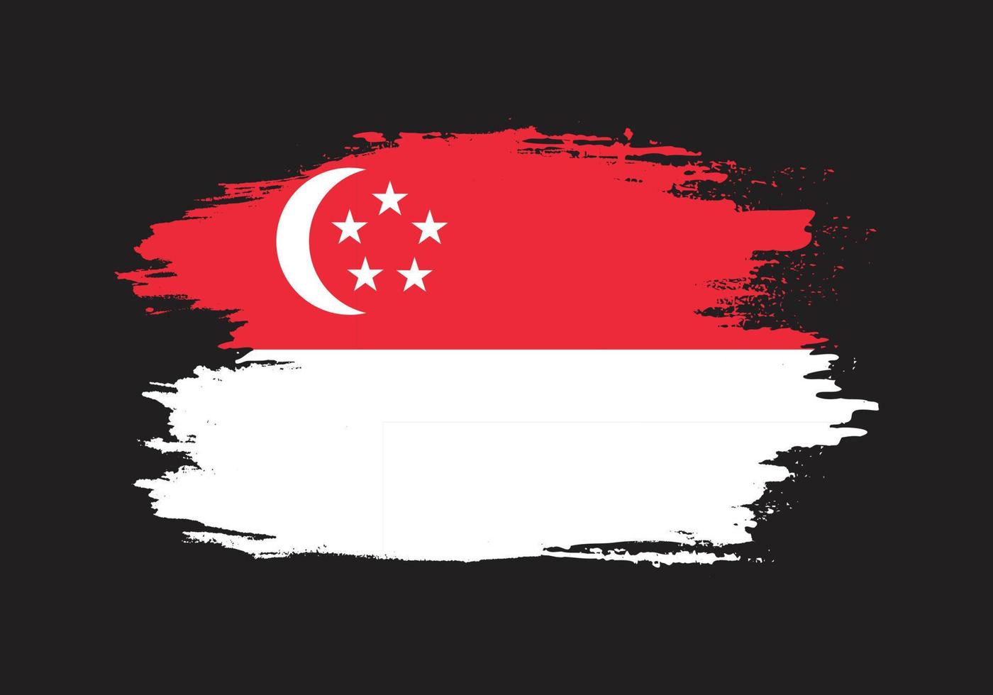 vector de bandera de singapur libre de trazo de pincel de tinta de pintura