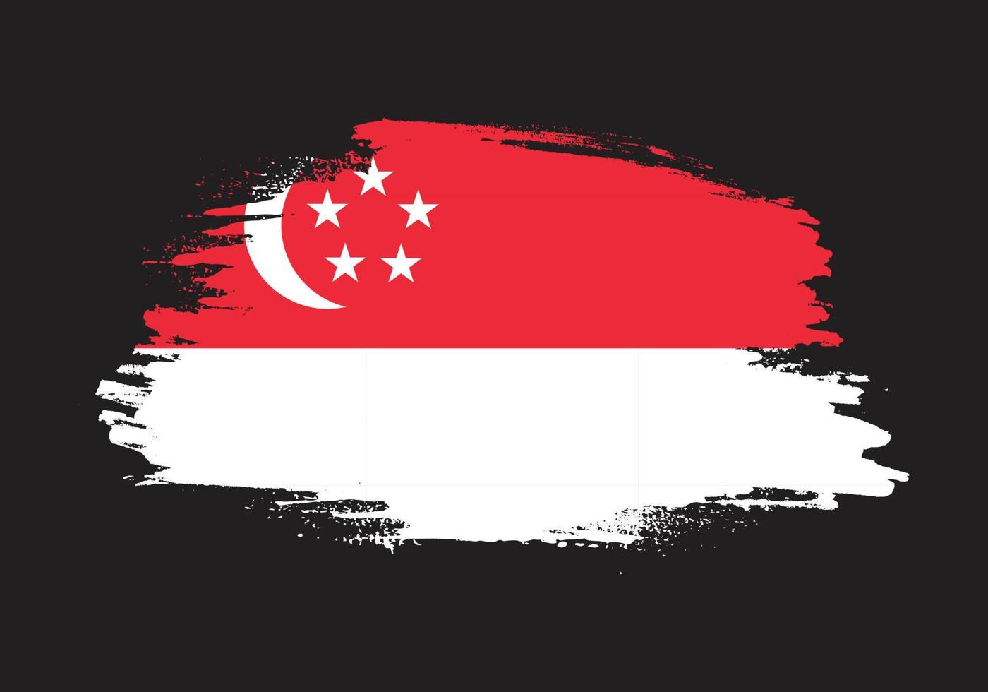 Vector grunge brush stroke Singapore flag vector