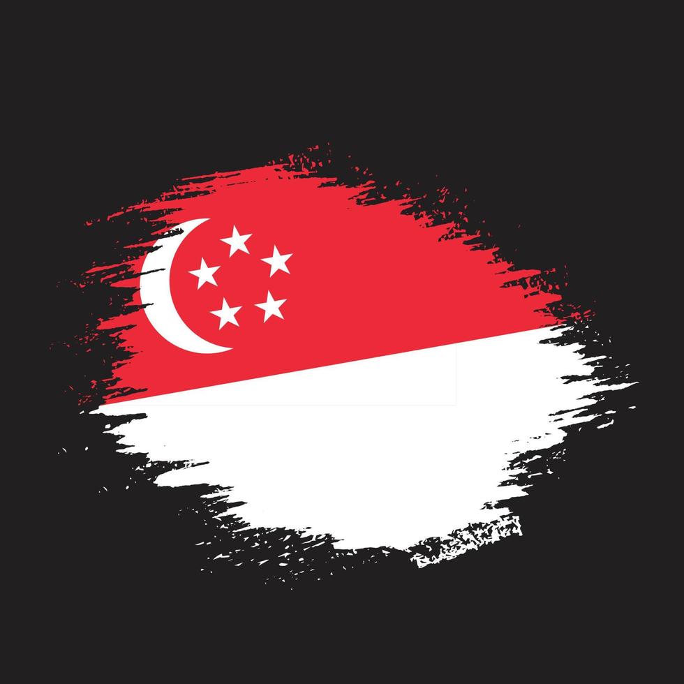 Paint brush stroke Singapore flag vector for free download