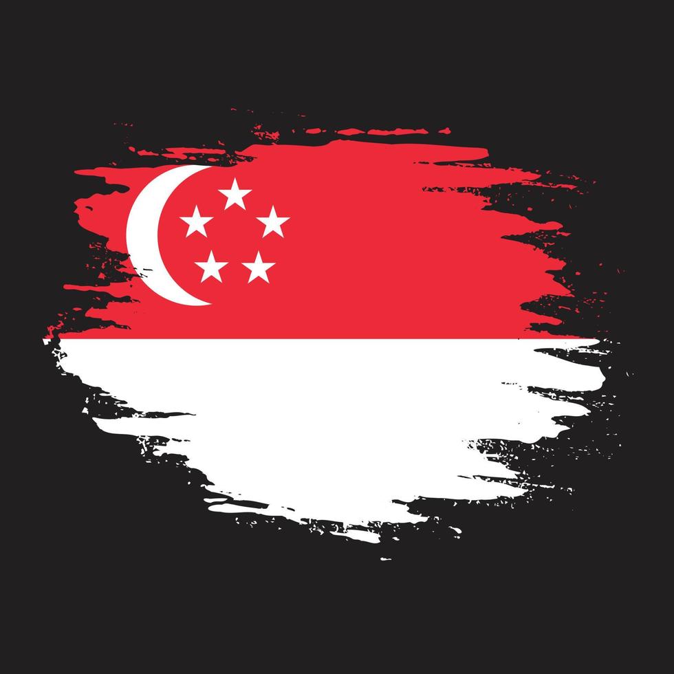 Brush stroke Singapore flag vector for free