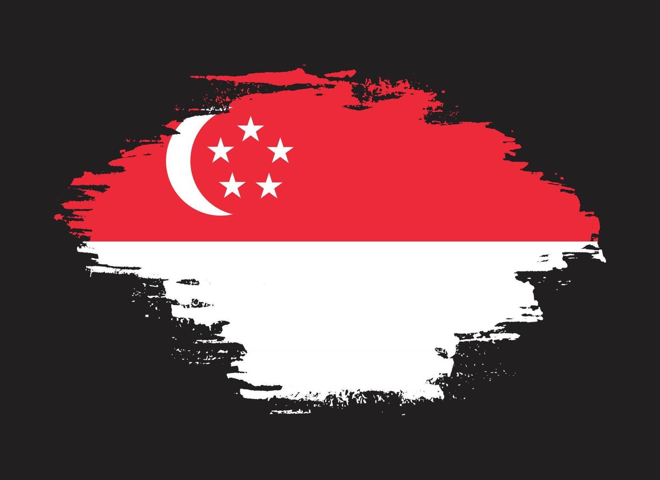 vector de bandera de singapur de trazo de pincel de salpicadura