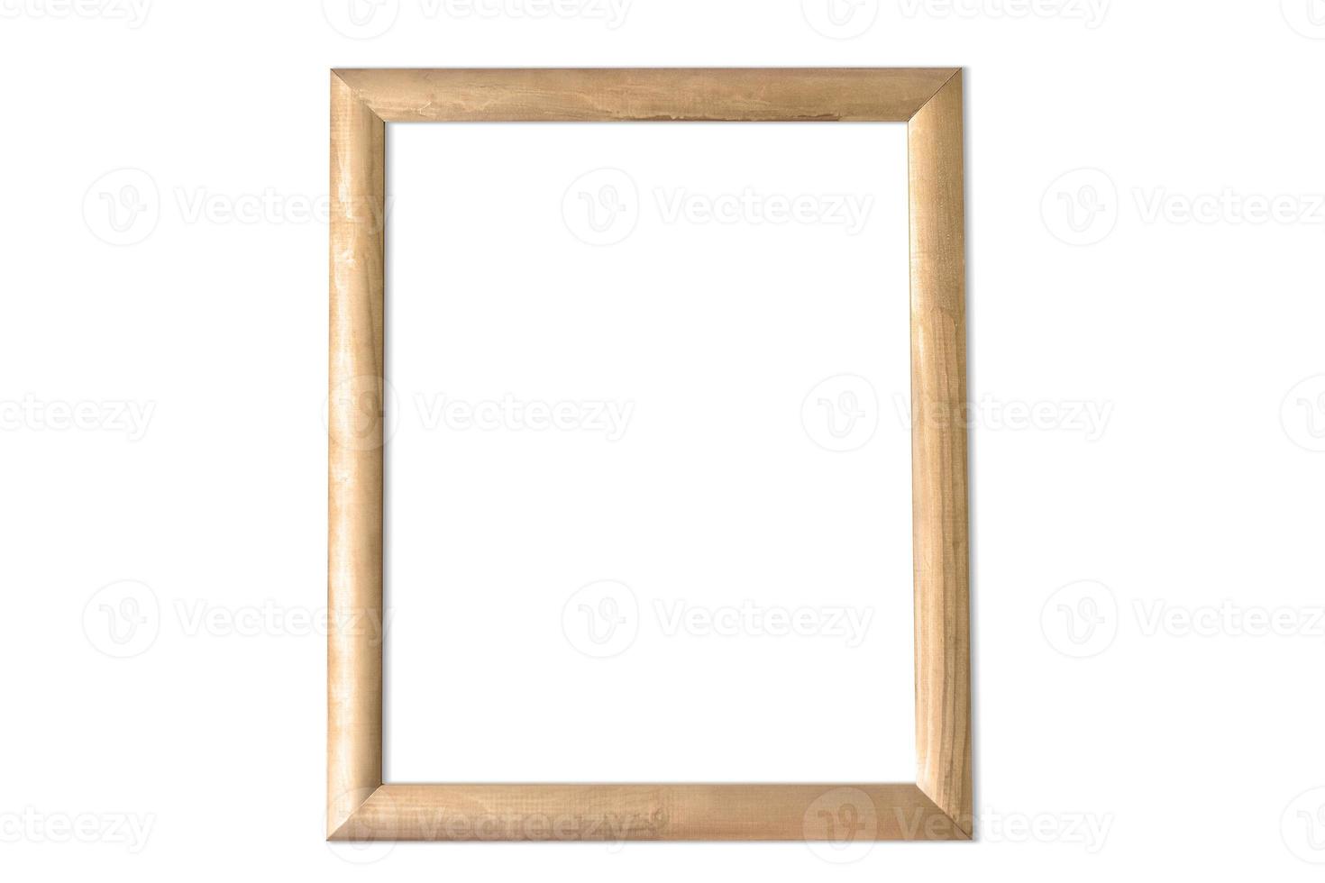 Gilded wooden frame on a white background. A baguette for a picture. Graphic material for design photo