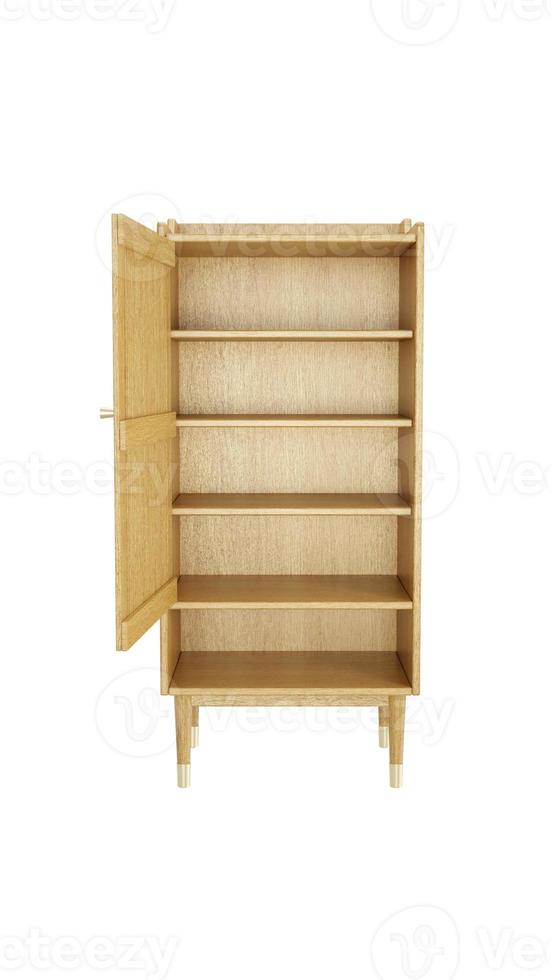 3D rendering Wood Cabinet Minimal Style For Living room, Wood Bo photo
