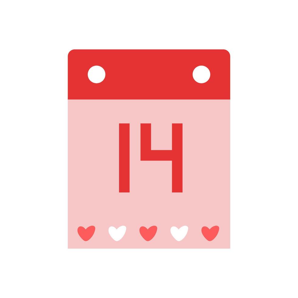 Vector Cute Calendar Valentine s Day Calendar For February 14 vector-cute-calendar-valentine-s-day-calendar-for-february-14