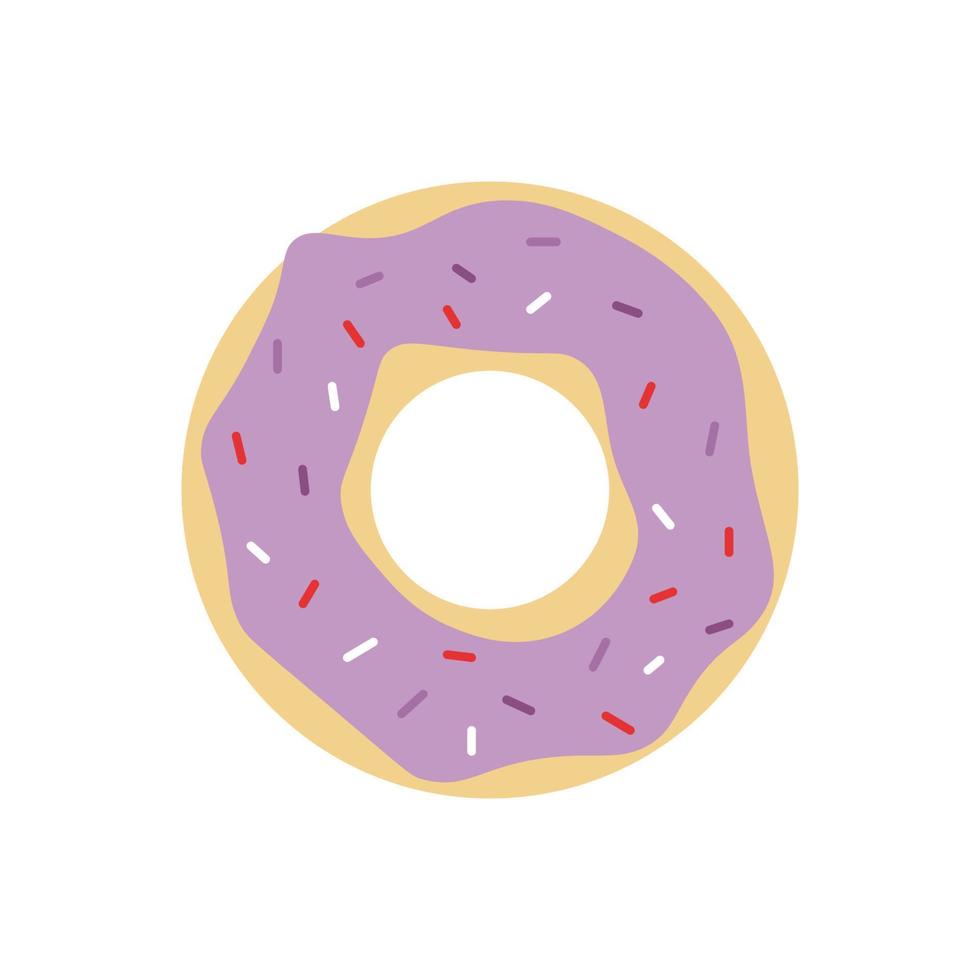 Vector doodle donut. Sweet icing doughnut. Clipart.