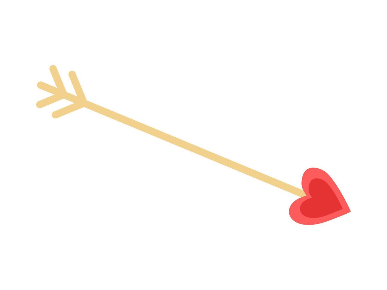 flecha de cupido de garabato vectorial. corazón. día de San Valentín. vector