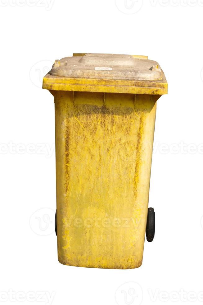 yellow trash can clean dustbin disposal recycling 17343470 Stock Photo