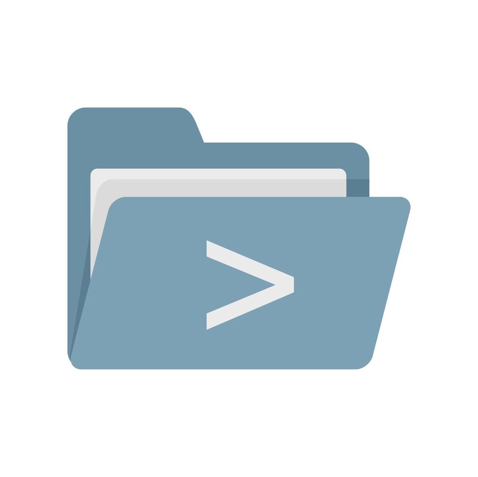 Coding folder icon flat vector. Computer code file vector