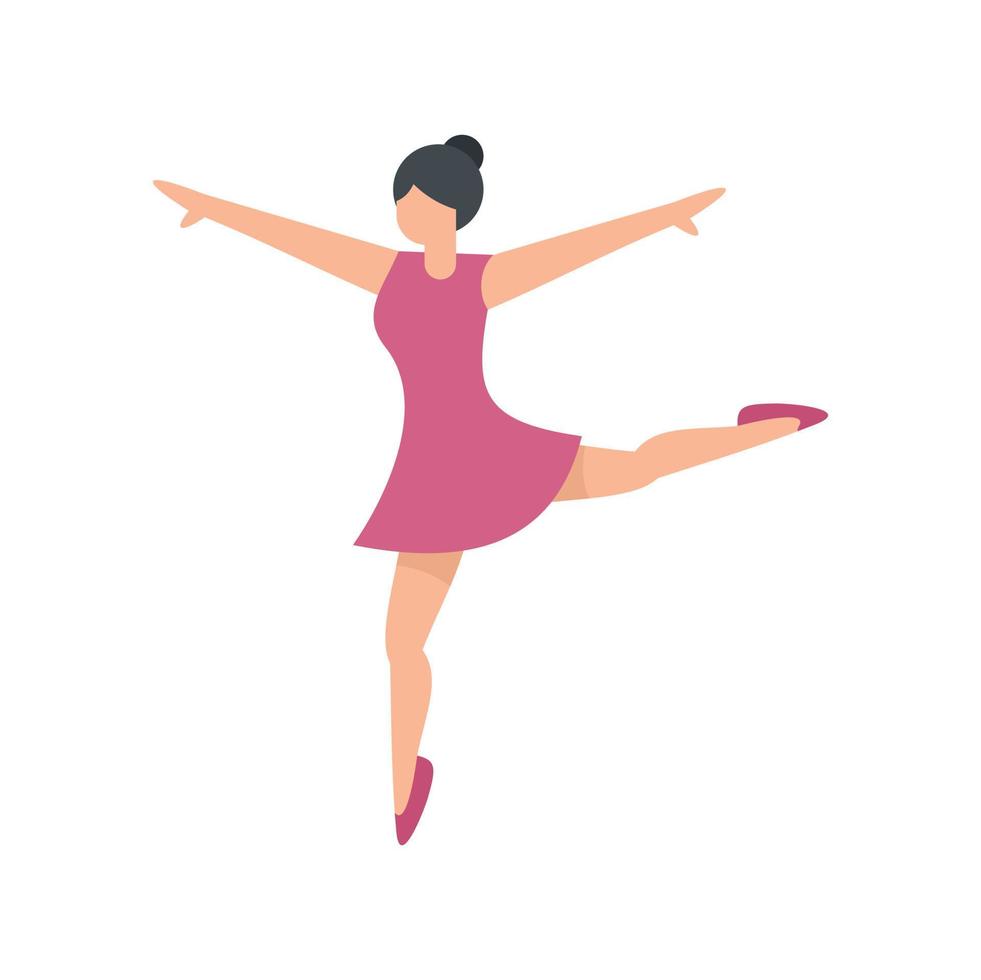 Ballet pose icon flat vector. Ballerina dancer vector