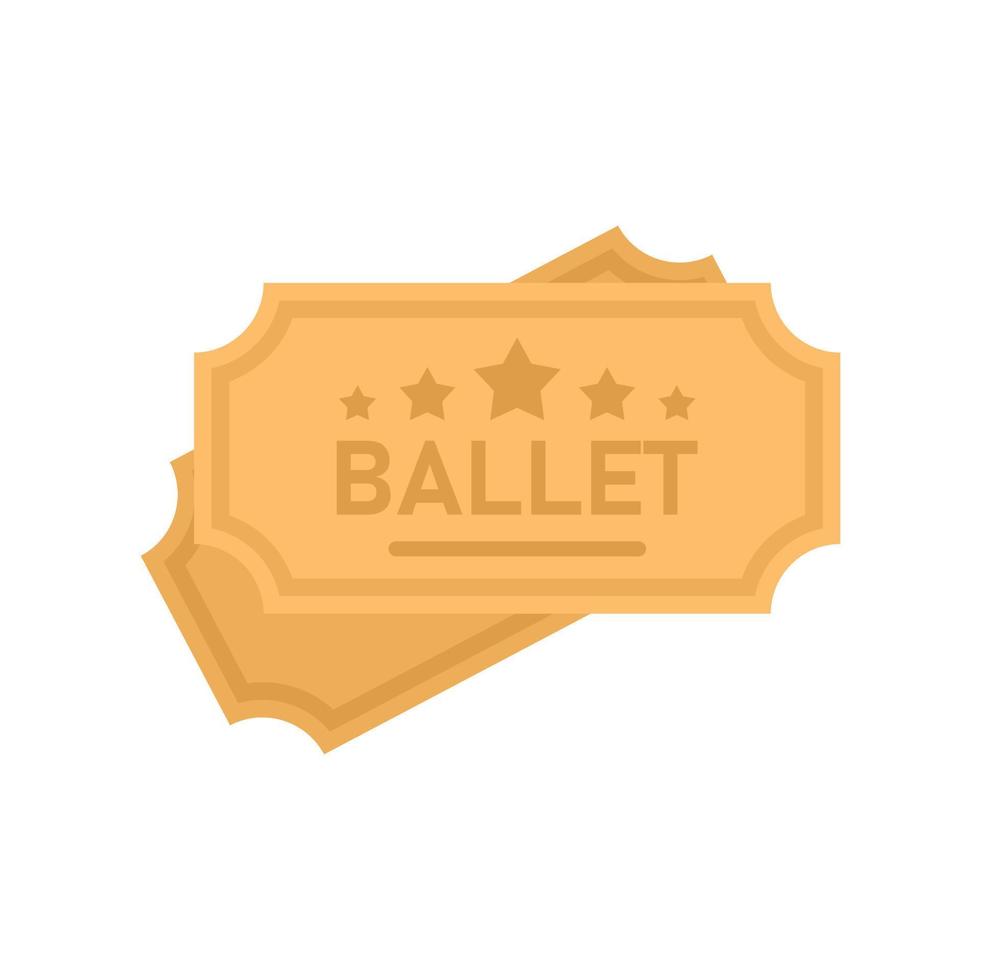 Ballet ticket icon flat vector. Theater concert opera vector