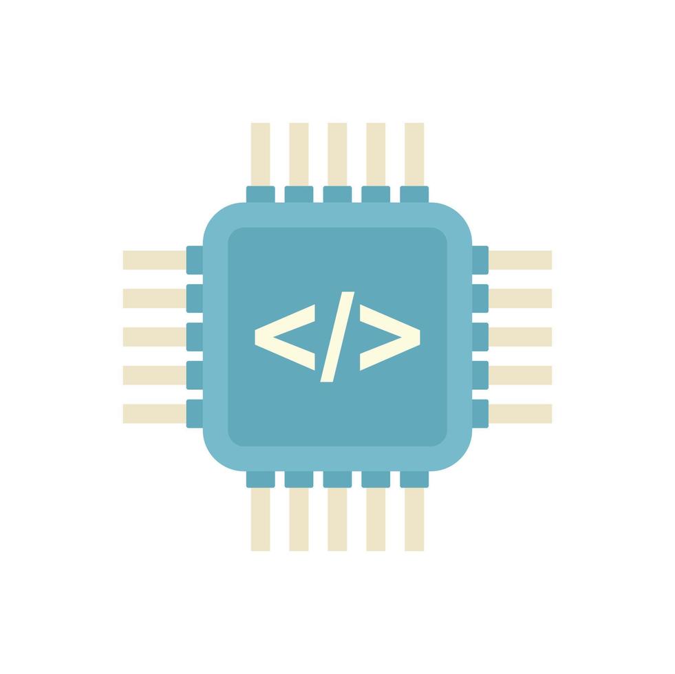 Programming processor icon flat vector. Arduino software vector