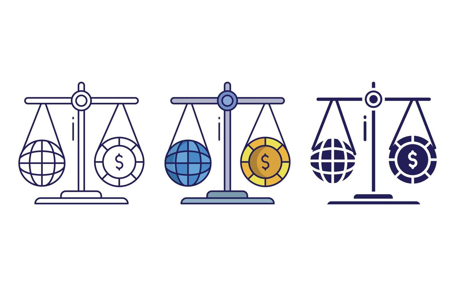 Equity balance icon vector