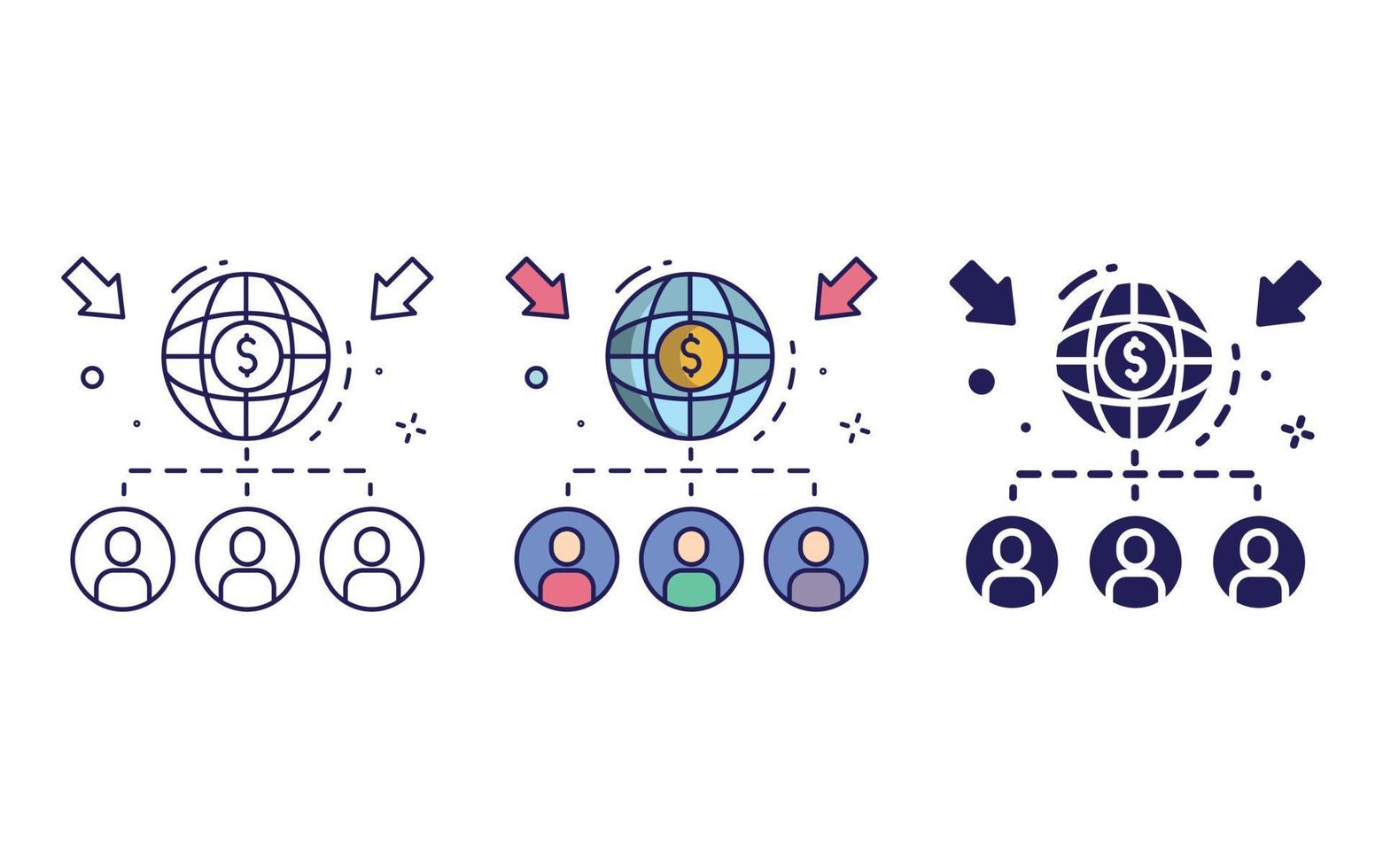 Global Business Collaboration icon vector