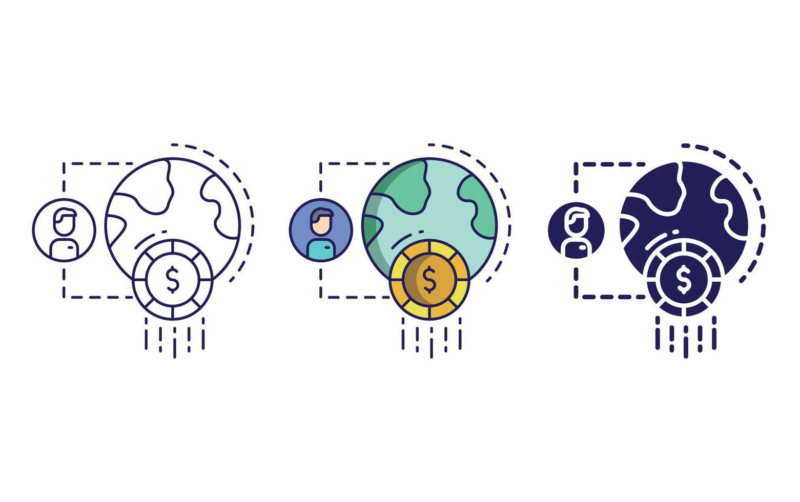 Global Investor icon vector
