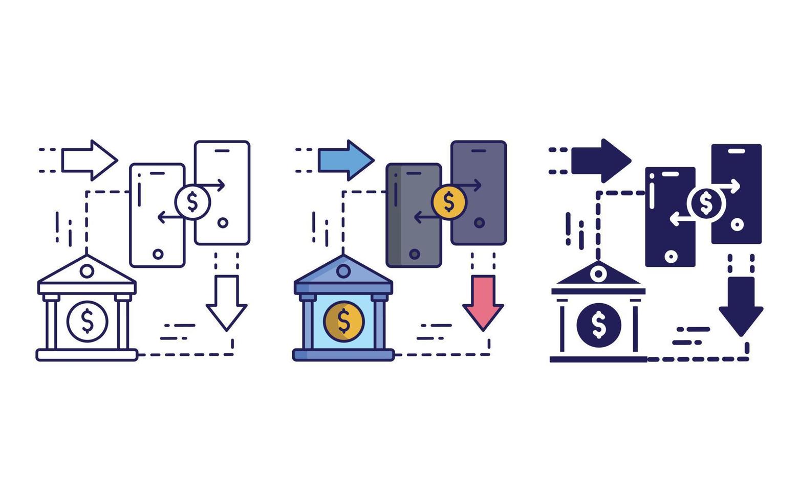 Digital money transfer icon vector