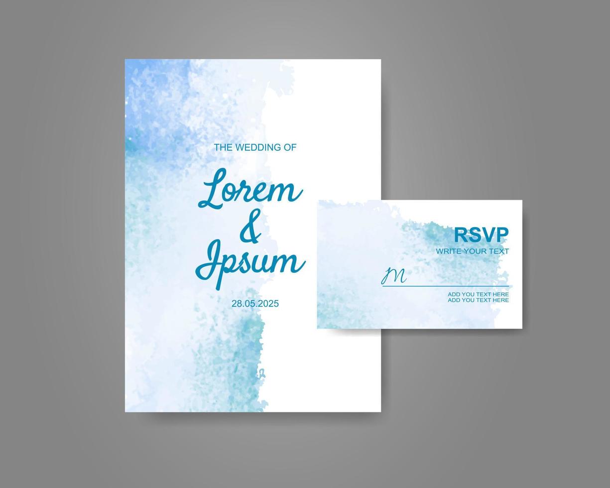 Wedding invitation with abstract watercolor background vector