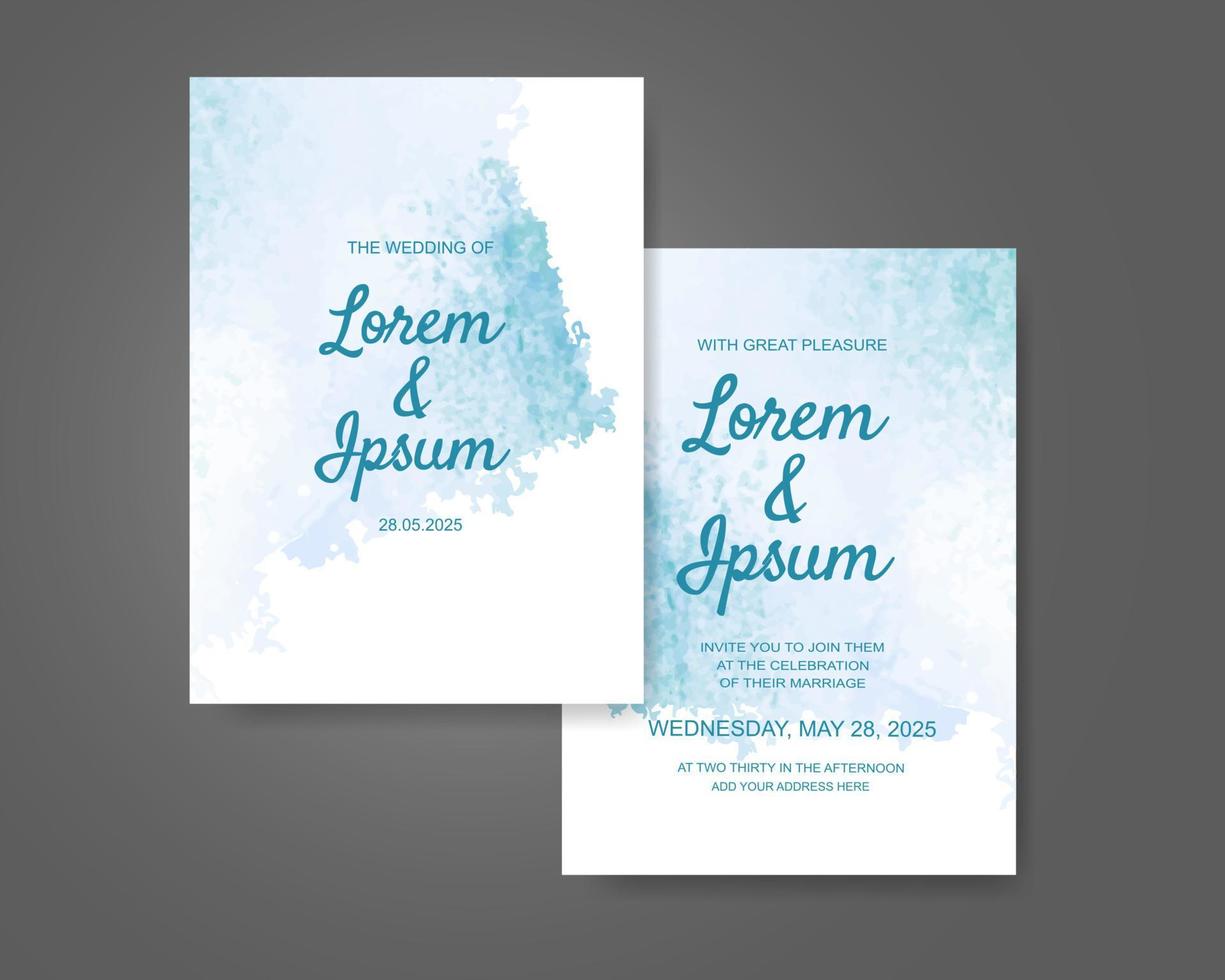 Wedding invitation with abstract watercolor background vector