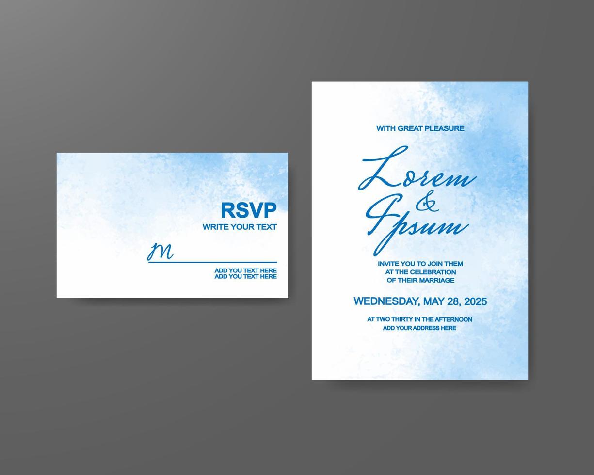 Wedding invitation with abstract watercolor background vector