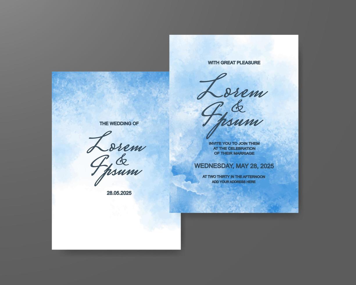 Wedding invitation with abstract watercolor background vector
