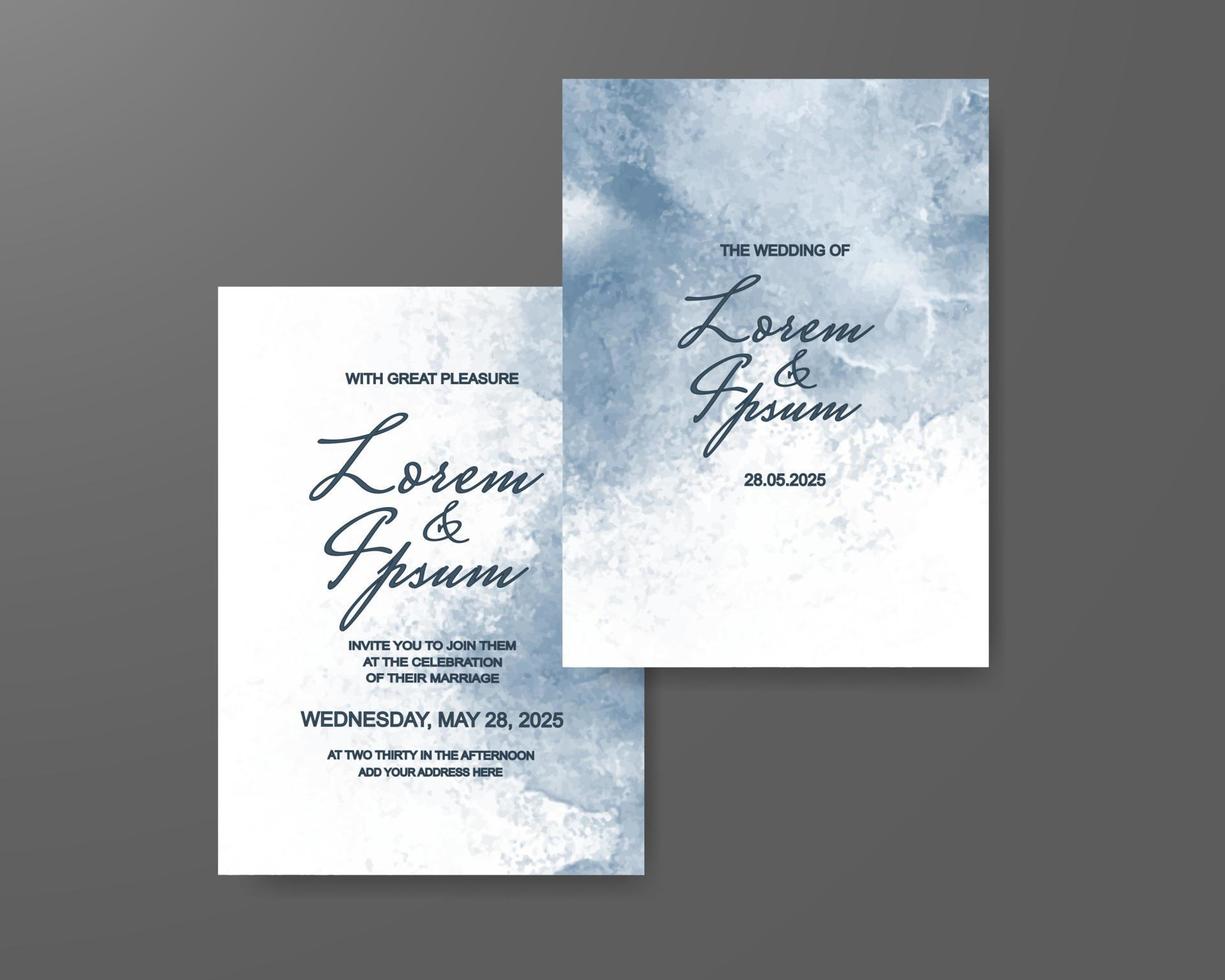 Wedding invitation with abstract watercolor background vector