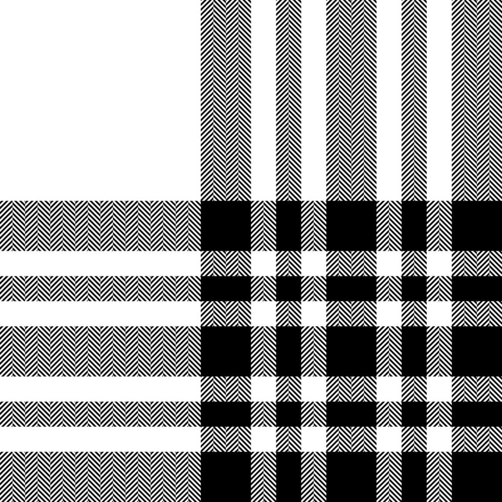 Plaid check pattern in black and white. Seamless fabric texture. Tartan textile print. vector